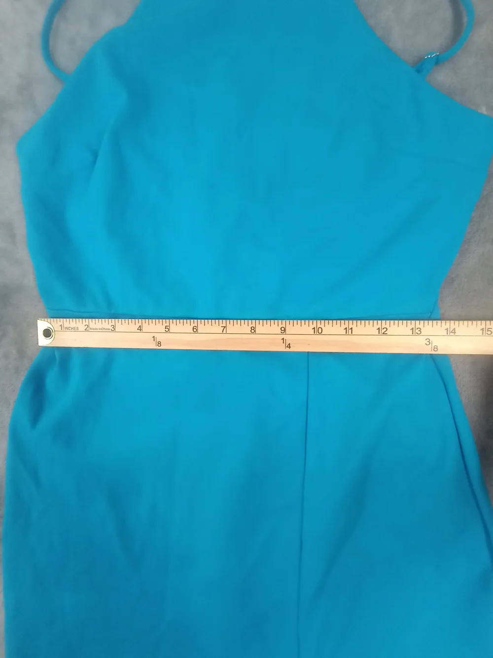 Blashe Sleek Teal Spaghetti Aqua Strap Dress Mini Size Medium NWT - Picture 10 of 12